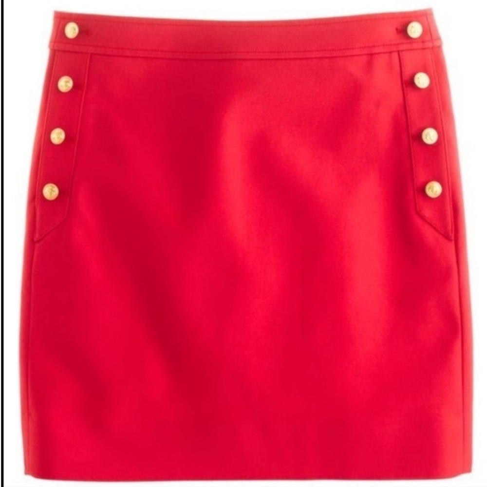 J. Crew Postage Stamp Sailor Mini Skirt Size 4 Red‎